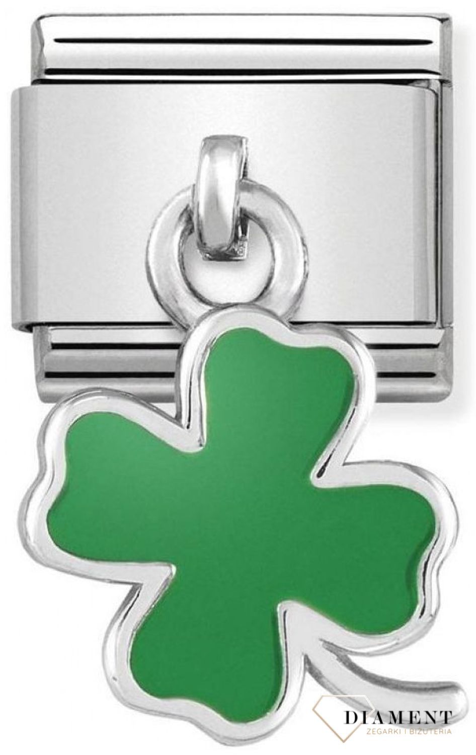 Nomination - Link 925 zawieszka srebro 'Zielona koniczynka' 331805 01 biżuteria nomination nomination zawieszki nomination baza.jpg